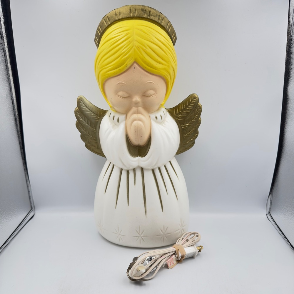 Vintage 1999‎ Grand Venture Praying Angel Blow Mold Light Up Christmas Decor